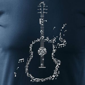Topslang Koszulka z gitarą dla gitarzysty rockowa jazzowa smooth jazz męska granatowa REGULAR S 2