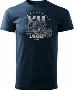 Topslang Koszulka motocyklowa z motocyklem Yamaha Stratoliner XV 1900 męska granatowa REGULAR XXL 1