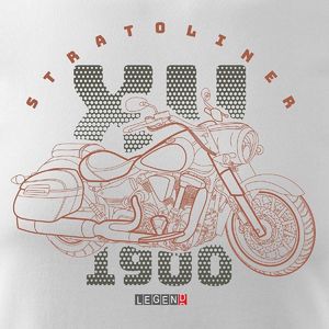 Topslang Koszulka motocyklowa z motocyklem Yamaha Stratoliner XV 1900 męska biała REGULAR XL 2