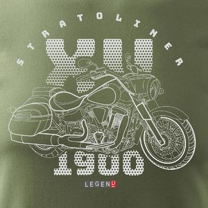 Topslang Koszulka motocyklowa z motocyklem Yamaha Stratoliner XV 1900 męska khaki REGULAR M 2