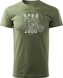 Topslang Koszulka motocyklowa z motocyklem Yamaha Stratoliner XV 1900 męska khaki REGULAR L 1