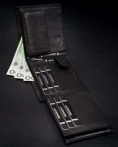 Rovicky Poziomy portfel męski ze schowkiem na suwak, skóra naturalna, RFID Stop Rovicky Nie dotyczy 6