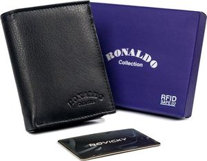 Ronaldo Pionowy portfel męski ze skóry naturalnej zdobiony tłoczonym logo Ronaldo Nie dotyczy 1