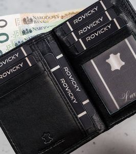 Ronaldo Pionowy portfel męski ze skóry naturalnej zdobiony tłoczonym logo Ronaldo Nie dotyczy 11