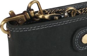 Always Wild Atrakcyjny, skórzany portfel męski z mosiężnym łańcuchem Always Wild Nie dotyczy 6