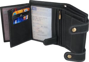 Always Wild Atrakcyjny, skórzany portfel męski z mosiężnym łańcuchem Always Wild Nie dotyczy 9