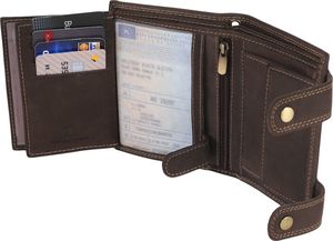 Always Wild Atrakcyjny, skórzany portfel męski z mosiężnym łańcuchem Always Wild Nie dotyczy 11