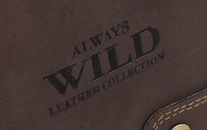Always Wild Atrakcyjny, skórzany portfel męski z mosiężnym łańcuchem Always Wild Nie dotyczy 3
