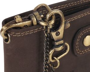 Always Wild Atrakcyjny, skórzany portfel męski z mosiężnym łańcuchem Always Wild Nie dotyczy 6