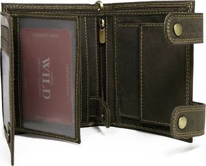 Always Wild Atrakcyjny, skórzany portfel męski z mosiężnym łańcuchem Always Wild Nie dotyczy 7