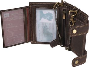 Always Wild Atrakcyjny, skórzany portfel męski z mosiężnym łańcuchem Always Wild Nie dotyczy 8