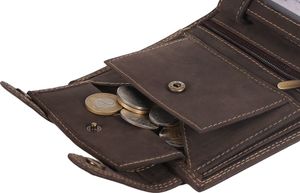 Always Wild Atrakcyjny, skórzany portfel męski z mosiężnym łańcuchem Always Wild Nie dotyczy 10