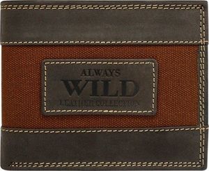Always Wild Poziomy portfel z elementami jeansu, skóra naturalna nubuk Always Wild Nie dotyczy 1