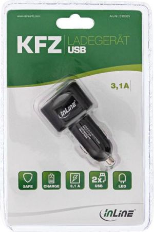 Ładowarka InLine 31502V 2x USB-A 3.1 A  (31502V) 3