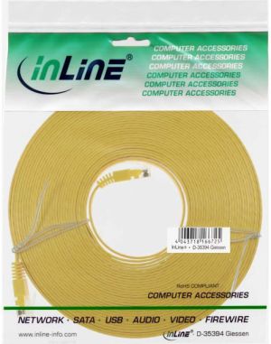 InLine Ultraslim Patchcable U/UTP, Cat.6, żółty, 10m (71600Y) 5