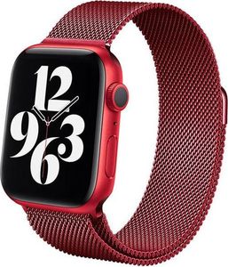 Crong Pasek ze stali nierdzewnej Crong Milano Steel do Apple Watch 38/40 mm czerwony 2