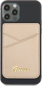 Guess Kieszeń na karty Wallet Card Slot GUWMSSASLGO MagSafe Saffiano złoty/gold 2