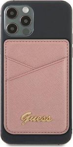 Guess Kieszeń na karty Wallet Card Slot GUWMSSASLPI MagSafe Saffiano różowy/pink 2