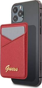 Guess Kieszeń na karty Guess Wallet Card Slot GUWMSSASLRE MagSafe Saffiano czerwony/red 1