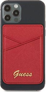 Guess Kieszeń na karty Wallet Card Slot GUWMSSASLRE MagSafe Saffiano czerwony/red 2