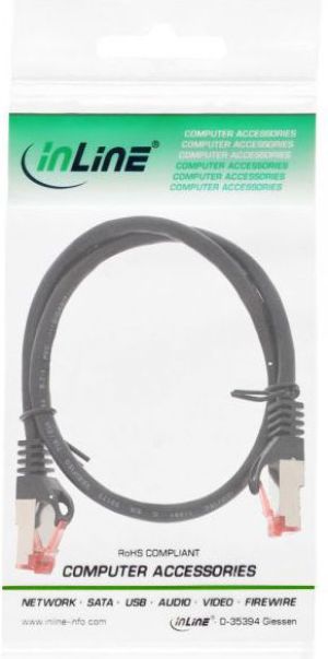 InLine Patchord Crosover S/FTP, Cat.6, czarny, 0.3m (73633X) 2