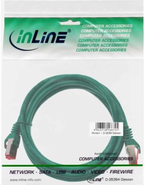 InLine Patchcord S/FTP, PiMF, Cat.6, 250MHz, PVC, CCA, zielony 2m (76102G) 2