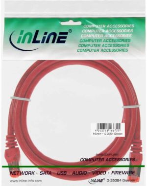 InLine Patchcord S/FTP, PiMF, Cat.6, 250MHz, PVC, CCA, czerwony 5m (76105R) 2