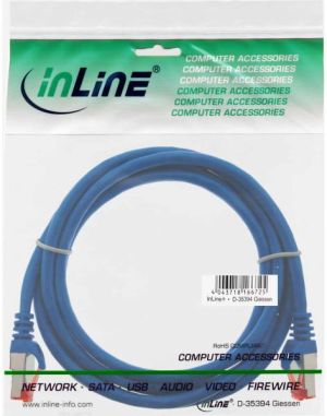 InLine Patchcord S/FTP, PiMF, Cat.6, 250MHz, PVC, CCA, niebieski 1.5m (76112B) 2