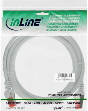 InLine Patchcord S/FTP, PiMF, Cat.6, 250MHz, PVC, CCA, biały 0.3m (76133W) 2
