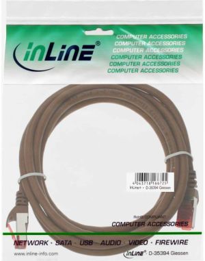 InLine Patchcord S/FTP, PiMF, Cat.6, 250MHz, PVC, brązowy 7.5m (76407K) 2