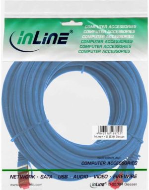 InLine Patchcord S/FTP, PiMF, Cat.6, 250MHz, PVC, niebieski 15m (76415B) 2