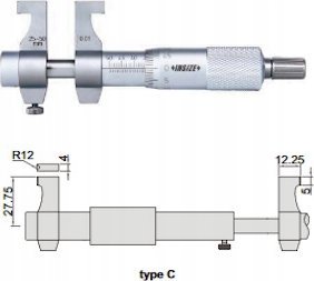 Insize MIKROMETR 75-100 WEW. KONC. TYP-C 1