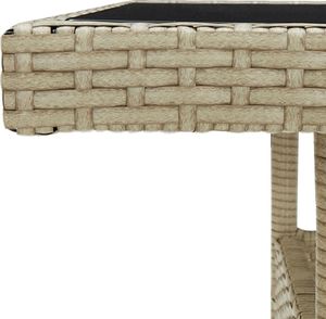 vidaXL 5-cz. zestaw mebli ogrodowych, polirattan i szkło, beżowy 5