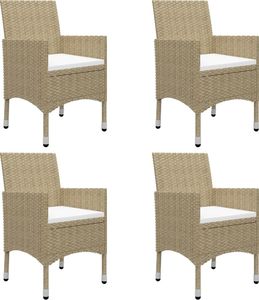 vidaXL 5-cz. zestaw mebli ogrodowych, polirattan i szkło, beżowy 6