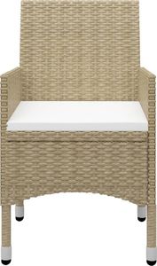 vidaXL 5-cz. zestaw mebli ogrodowych, polirattan i szkło, beżowy 8