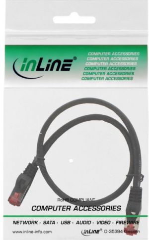 Intos Patchcord S/FTP, PiMF, Cat.6, 250MHz, halogen free, czarny 0.3m (76933S) 2