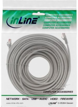 InLine Patchcord S/FTP, PiMF, Cat.6, 250MHz, halogen free, szary 50m (76955) 2
