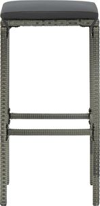 vidaXL 5-cz. zestaw barowy do ogrodu, z poduszkami, rattan PE, szary 7