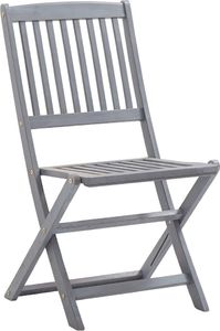 vidaXL Składane krzesła ogrodowe z poduszkami, 8 szt., drewno akacjowe 3