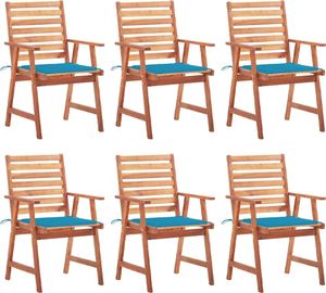 vidaXL Krzesła ogrodowe z poduszkami, 6 szt., lite drewno akacjowe 1