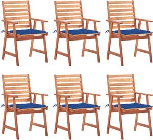vidaXL Krzesła ogrodowe z poduszkami, 6 szt., lite drewno akacjowe 1