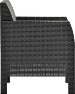 vidaXL Krzesła ogrodowe z poduszkami, 2 szt., PP, antracytowe 4