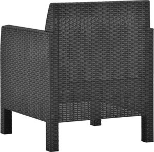 vidaXL Krzesła ogrodowe z poduszkami, 2 szt., PP, antracytowe 5