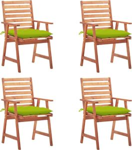 vidaXL Krzesła ogrodowe z poduszkami, 4 szt., lite drewno akacjowe 1