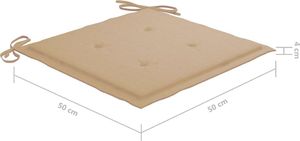 vidaXL Krzesła ogrodowe z poduszkami, 6 szt., lite drewno akacjowe 7