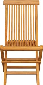 vidaXL Krzesła ogrodowe, kobaltowe poduszki, 4 szt., drewno tekowe 4