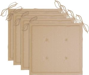 vidaXL Krzesła ogrodowe, 4 szt., z poduszkami, lite drewno tekowe 8