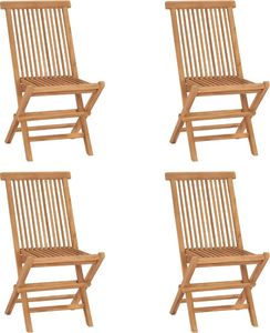 vidaXL Składane krzesła ogrodowe, 4 szt., lite drewno tekowe 1