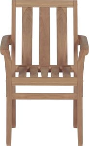 vidaXL Krzesła ogrodowe, 2 szt., poduszki w szarą kratę, drewno tekowe 4