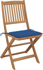 vidaXL Składane krzesła ogrodowe z poduszkami, 4 szt., drewno akacjowe 2